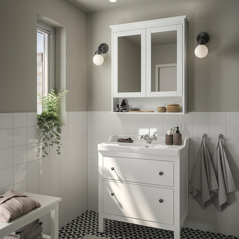 HEMNES / RUTSJÖN — шкаф с ящиками/раковина/смеситель