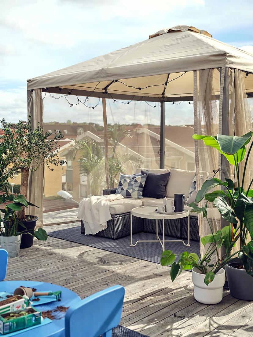 HIMMELSÖ — павильон с сеткой, темно-серый/серо-бежевый