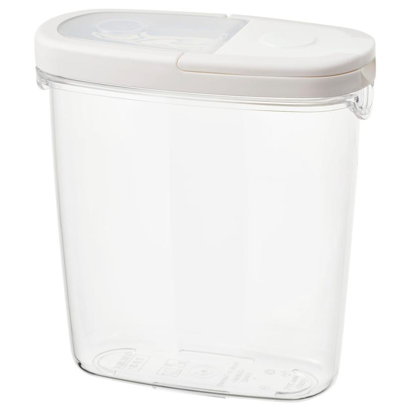 IKEA 365+ — контейнер+крышка д/сухих продуктов, прозрачный/белый, 1.3 л