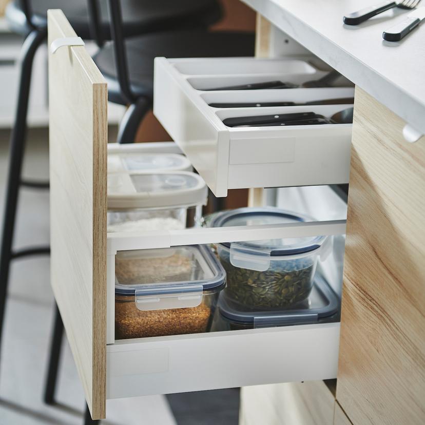 IKEA 365+ — контейнер+крышка д/сухих продуктов, прозрачный/белый, 1.3 л