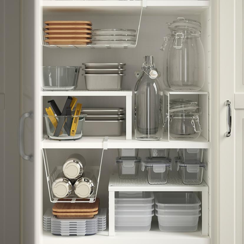 IKEA 365+ — контейнер для продуктов с крышкой, четырехугольной формы нержавеющ сталь/бамбук, 600 мл