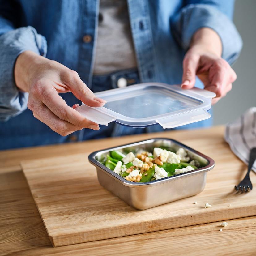 IKEA 365+ — Квадратный контейнер для еды с крышкой, нержавеющая сталь/пластик