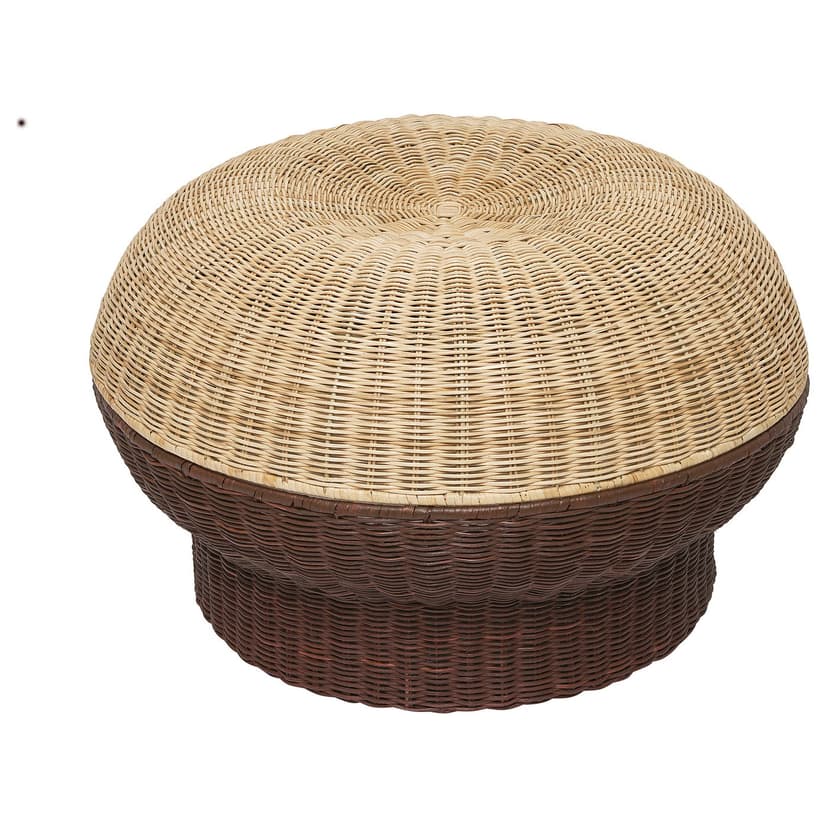 IKEA PS 2026 — Podnóżek ze schowkiem, rattan brązowoczerwony,