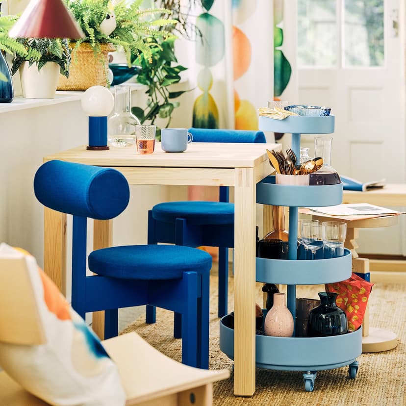 IKEA PS 2026 — Stół z szufladą, sosna pokryty bezbarwnym lakierem,