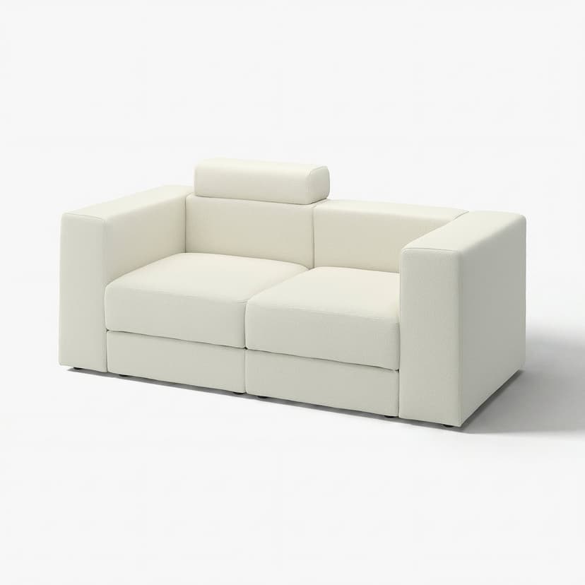 JÄTTEBO — Sofa modułowa, 2-osobowa, z zagłówkiem/Axvall kremowy,
