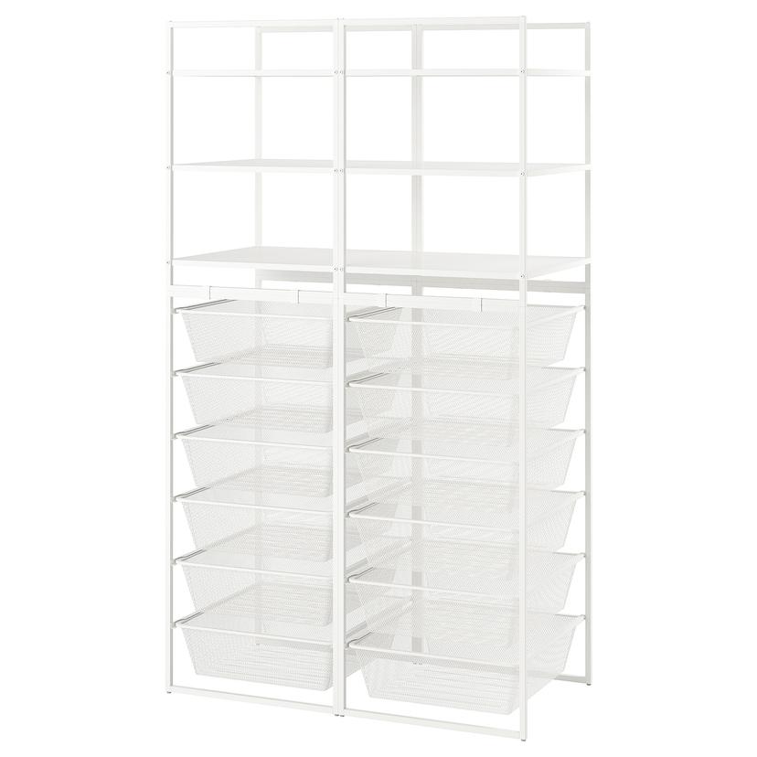 JONAXEL — открытая комбинация д/хранения, белый, 99x51x173 см