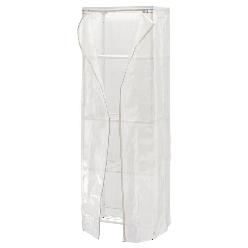 JOSTEIN — Полка с крышкой, для использования внутри и снаружи помещений, проволочная, прозрачно-белая.