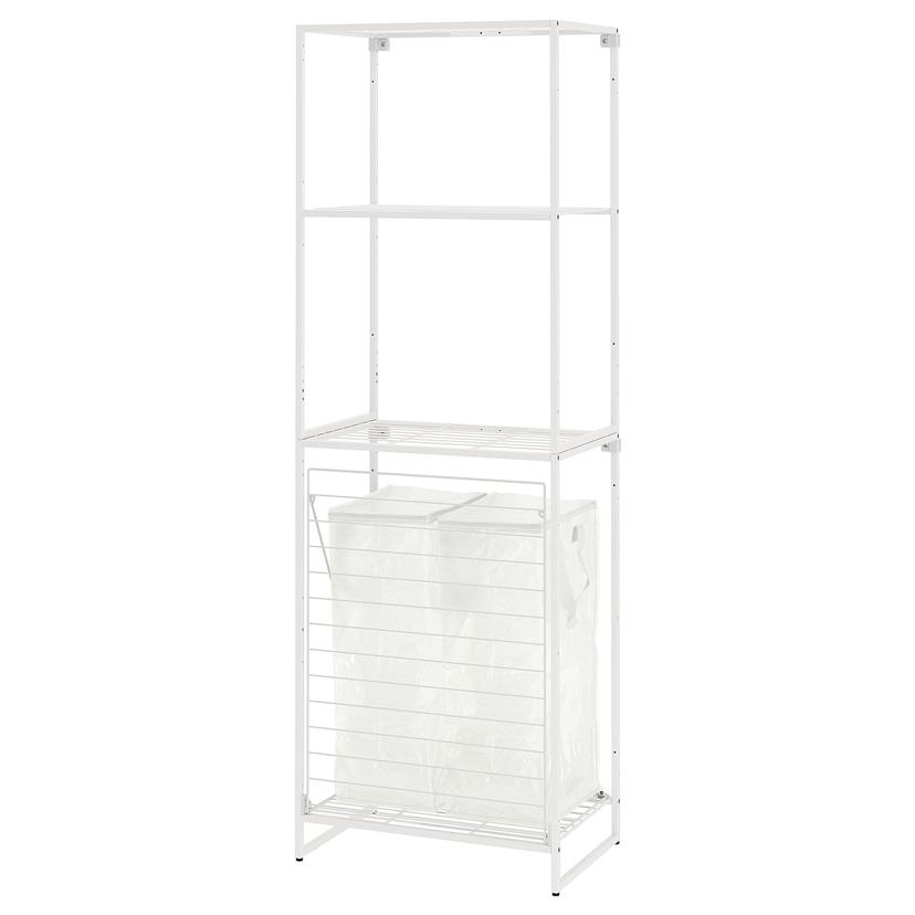 JOSTEIN — стеллаж с сумками, д/дома/улицы проволочный/прозрачный белый, 61x40/76x180 см