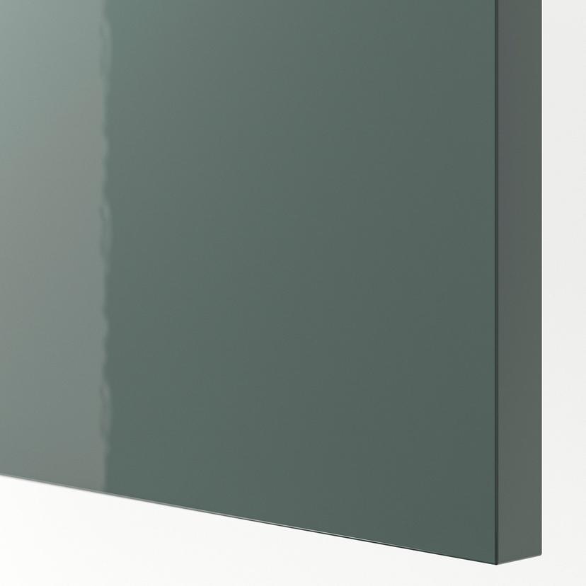 KALLARP — Front szuflady, połysk ciemny szarozielony,