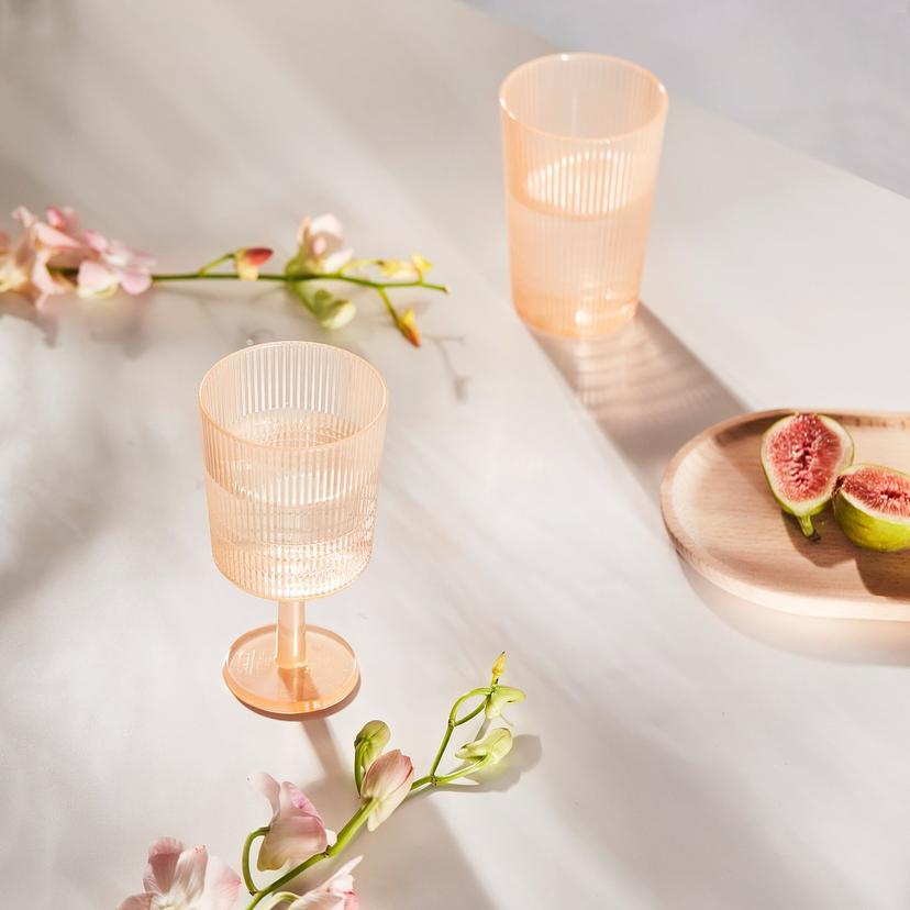 KALLSINNIG — Kieliszek do wina, plastik/pomarańczowy,