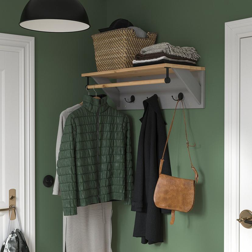 KALLSÖ — полка для головных уборов, серый, 80 см