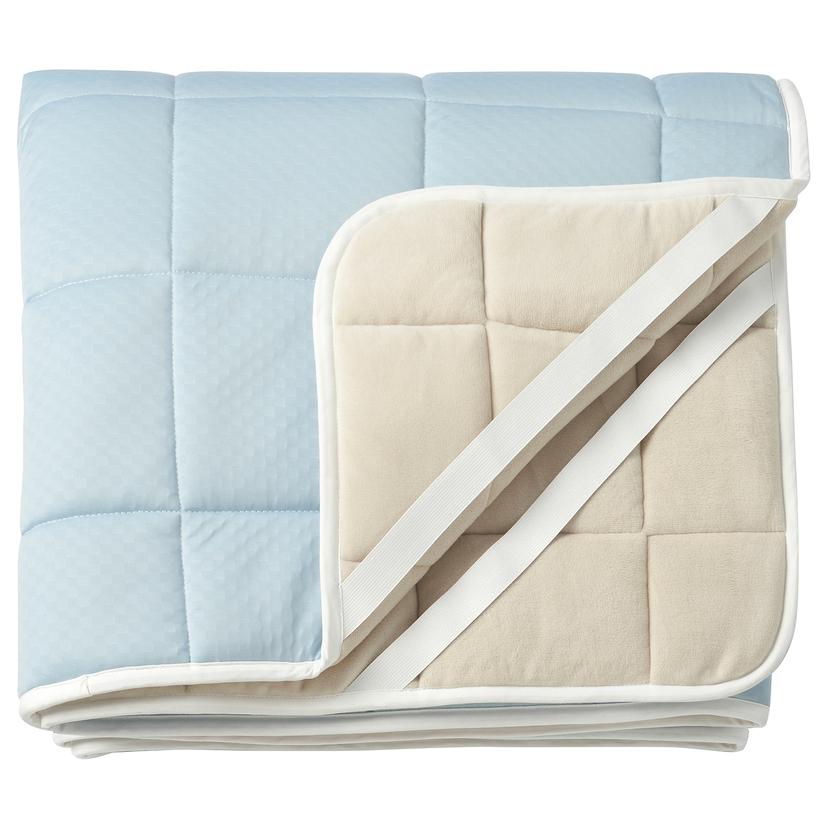 KEJSAROLVON — наматрасник, бежевый/синий, 160x200 см