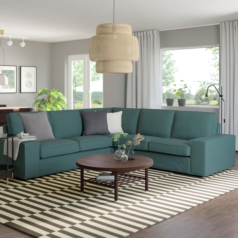 KIVIK — Sofa narożna 4-osobowa, Kelinge szaroturkusowy,
