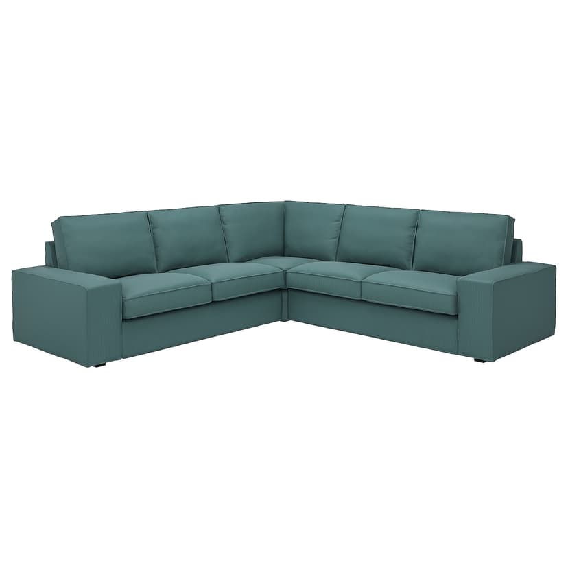 KIVIK — Sofa narożna 4-osobowa, Kelinge szaroturkusowy,