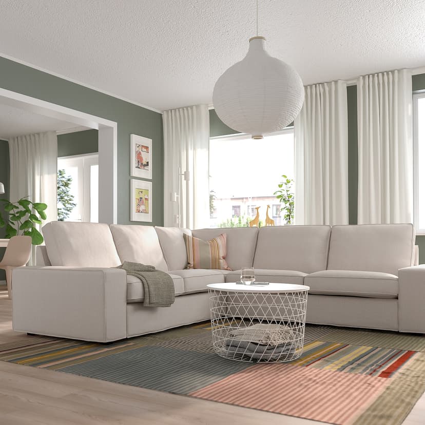 KIVIK — Sofa narożna 4-osobowa, Tresund jasnobeżowy,