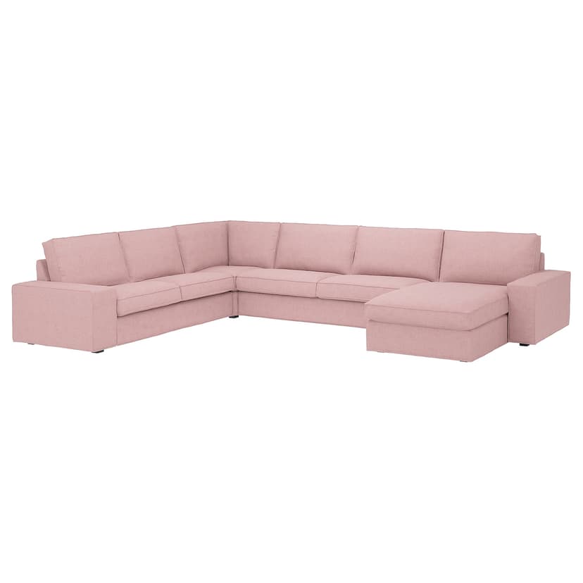 KIVIK — Sofa narożna 6-osobowa z szezl, Gunnared jasny różowy,