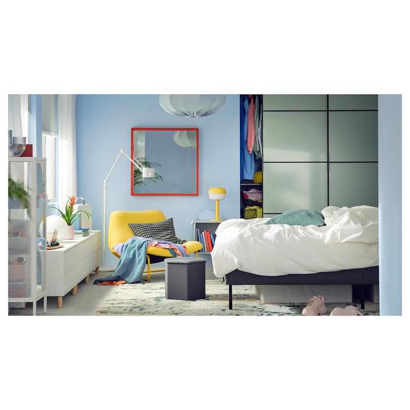 KJUGE — Пуф с ящиком для хранения, Knisa, темно-серый