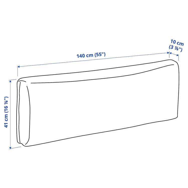 подушка спинки, Skiftebo темно-серый dimensions