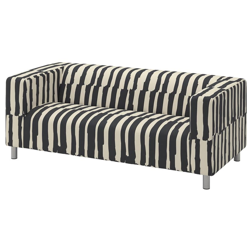 KLIPPAN — Sofa 2-osobowa, Grimsmåla czarny/beżowy,