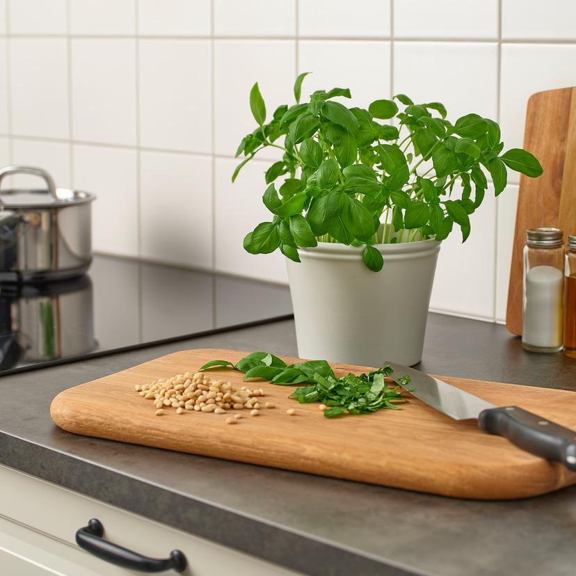 KÖRSBÄRSBJÖRK — кашпо, светло-серый/бежевый, 12 см