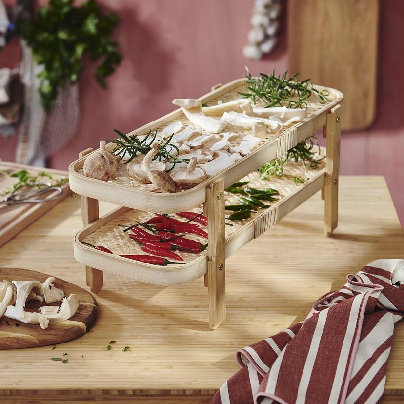 KÖSSEBÄR — Stojak do suszenia żywn z 2 tacami, 46x21x22 см