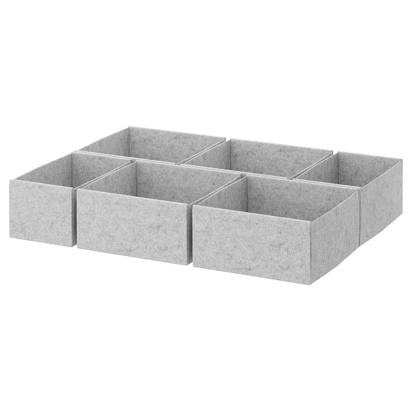 KOMPLEMENT — коробка, 6 шт., светло-серый, 65x54 см