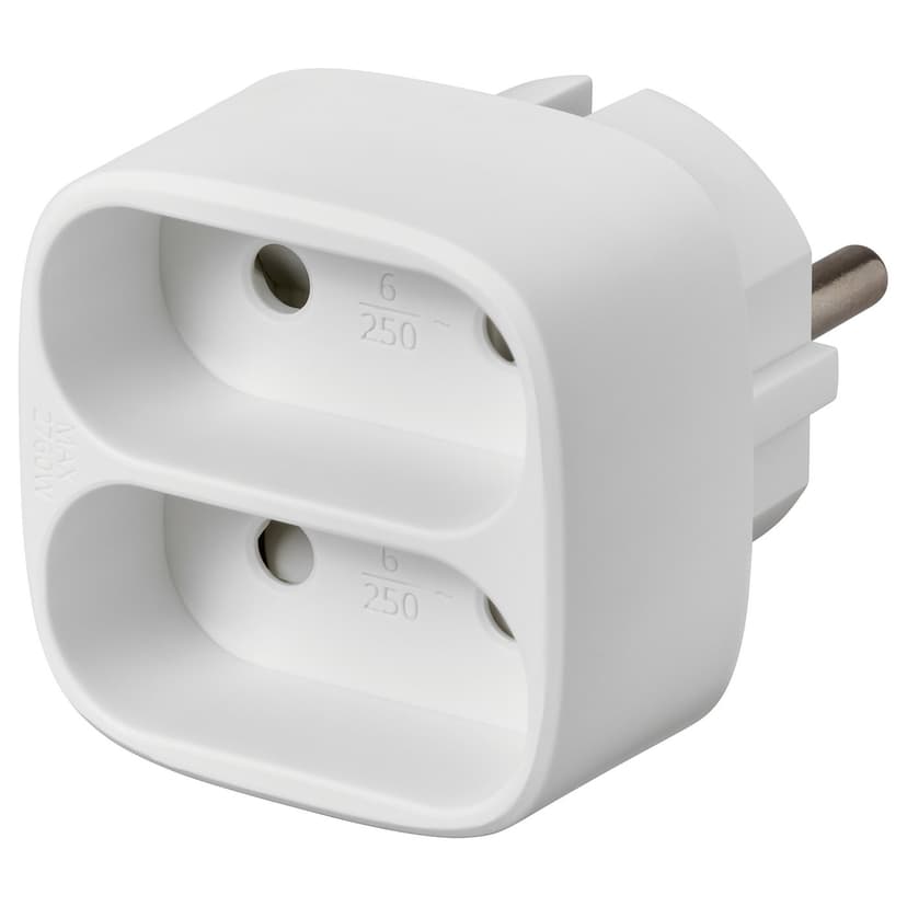 KOPPLA — Adapter, 2 gniazdka, nieuziem. biały,