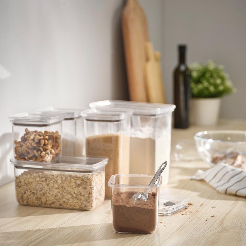 KORALLVIPPA — банка+крышка д/сухих продуктов, 6шт, прозрачный