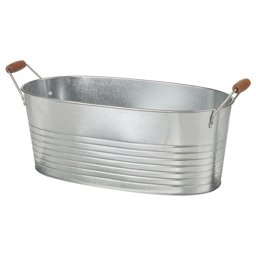 KORKGRAN — кашпо, д/дома/улицы/оцинковка, 27x58 см