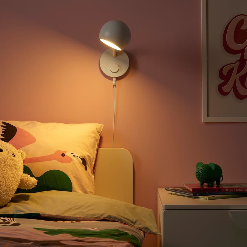 KORVSNÖRE — Lampa ścienna LED, można przyciemniać/biały,