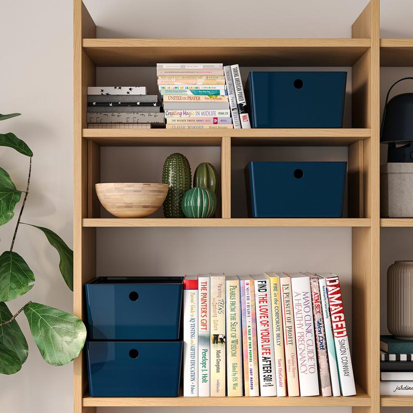 KUGGIS — контейнер с крышкой, черно-синий, 26x35x15 см