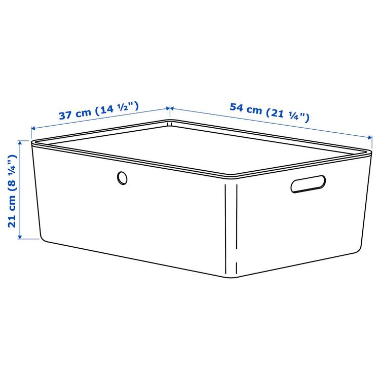 Контейнер с крышкой, 37x54x21 см dimensions
