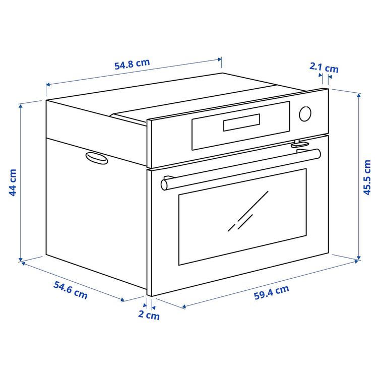 Piekarnik na parę,  dimensions