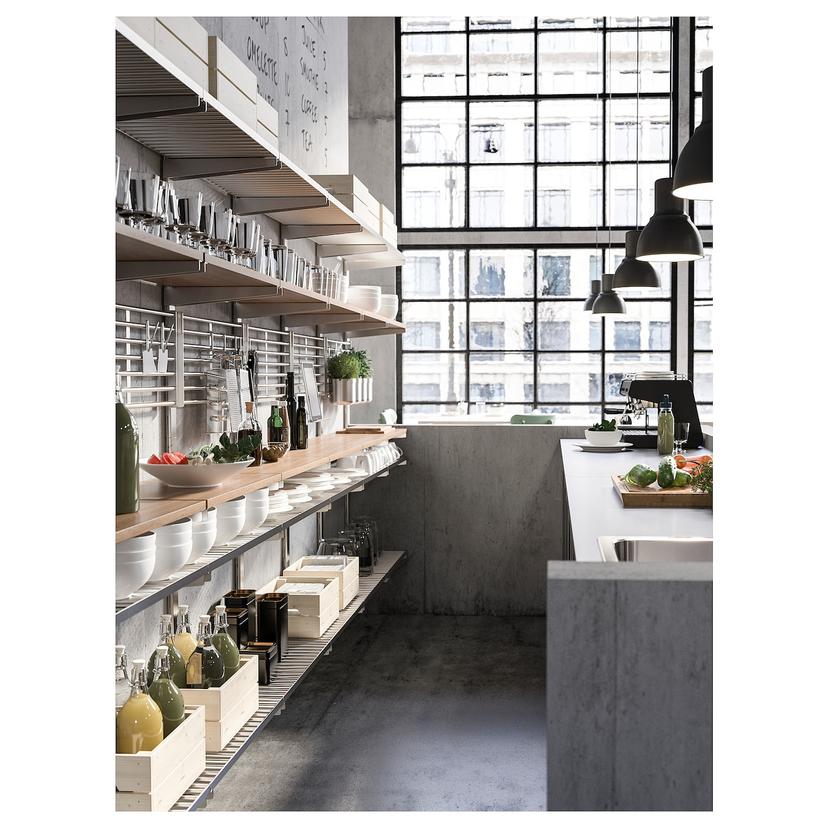 KUNGSFORS — накладная шина/полка/решетка, нержавеющ сталь/ясень