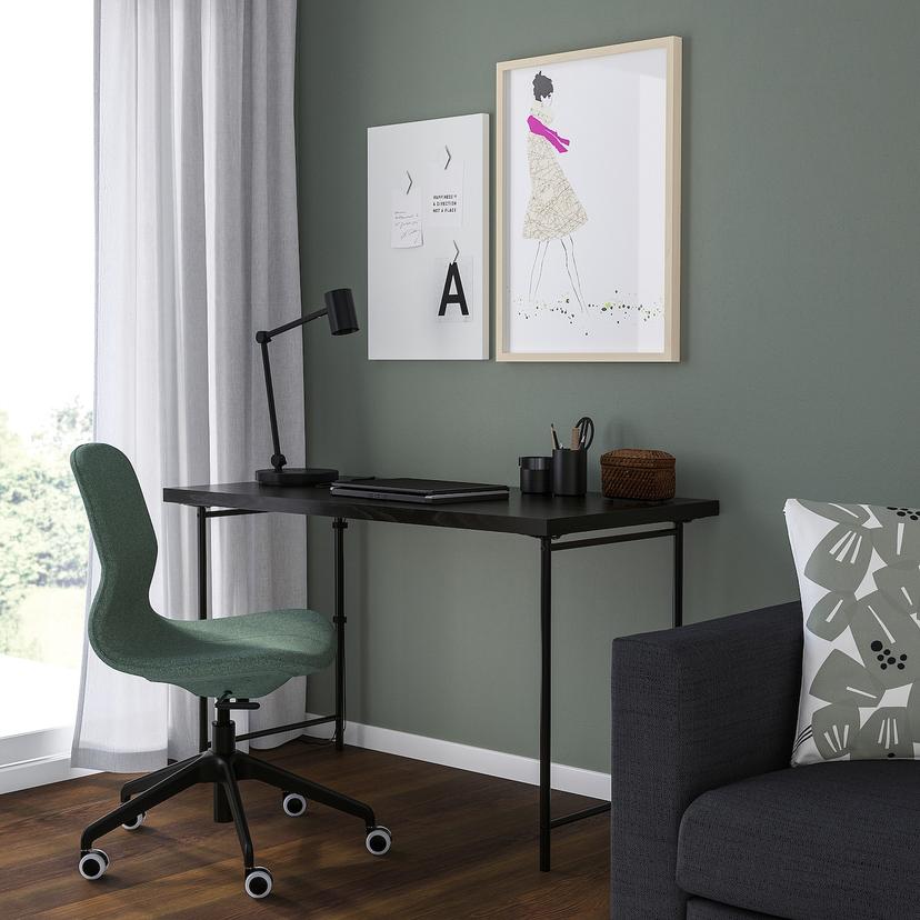 LAGKAPTEN / SPÄND — письменный стол, черно-коричневый/черный, 120x60 см