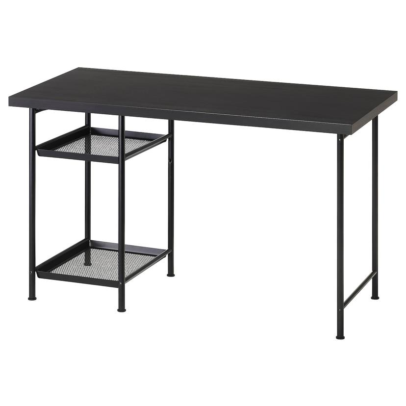LAGKAPTEN / SPÄND — письменный стол, черно-коричневый/черный, 120x60 см