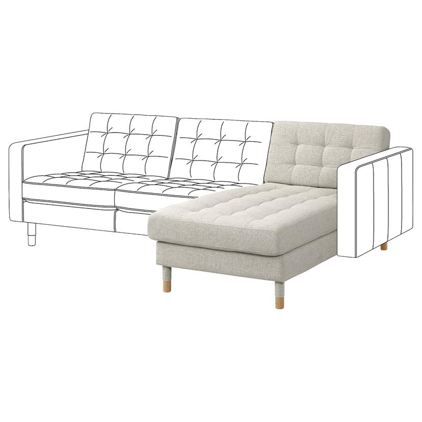 LANDSKRONA — Кушетка, дополнительная кровать, бежевый/деревянный цвет Gunnared