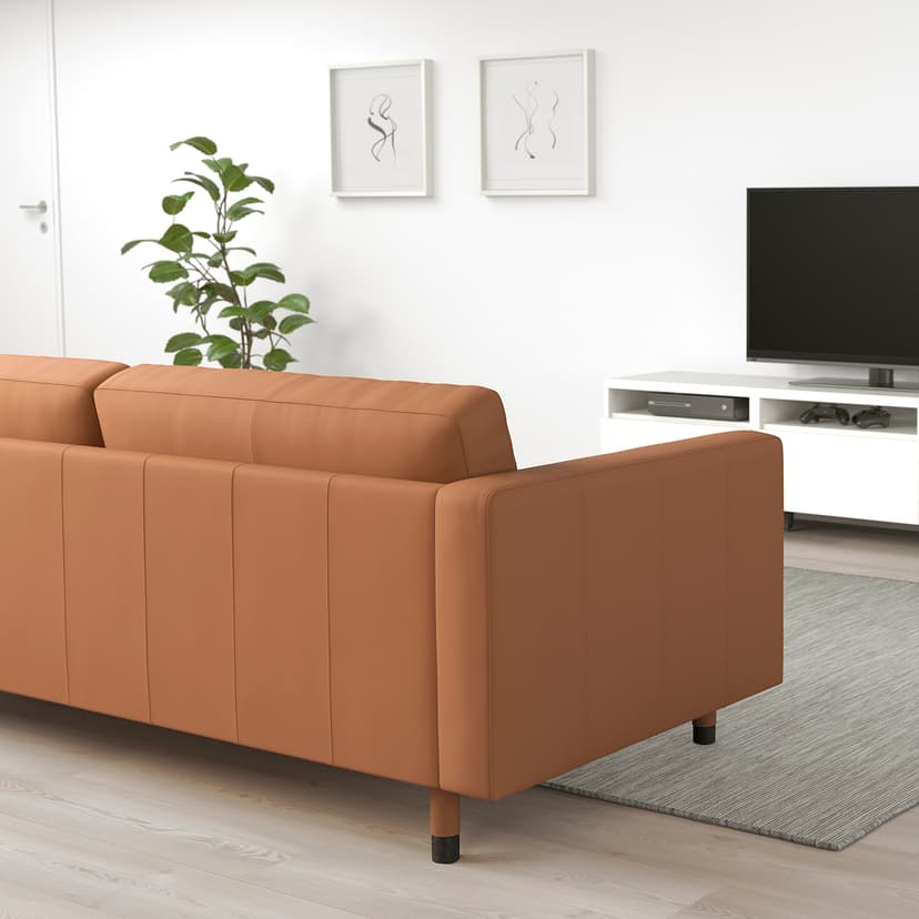 LANDSKRONA — Sofa 2-osobowa, Grann/Bomstad złoto-brązowy/drewno/czarny,