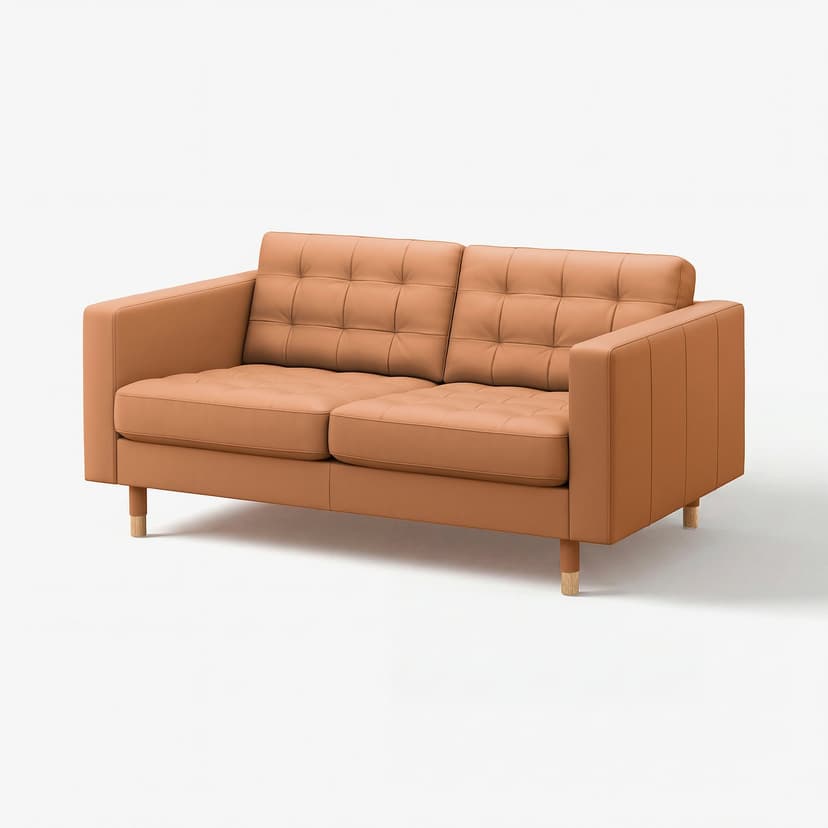 LANDSKRONA — Sofa 2-osobowa, Grann/Bomstad złoto-brązowy/drewno,
