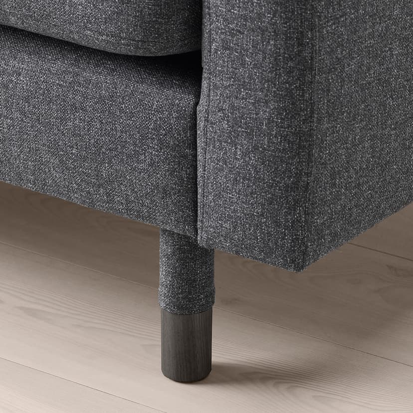 LANDSKRONA — Sofa 2-osobowa, Gunnared ciemnoszary/drewno/czarny,