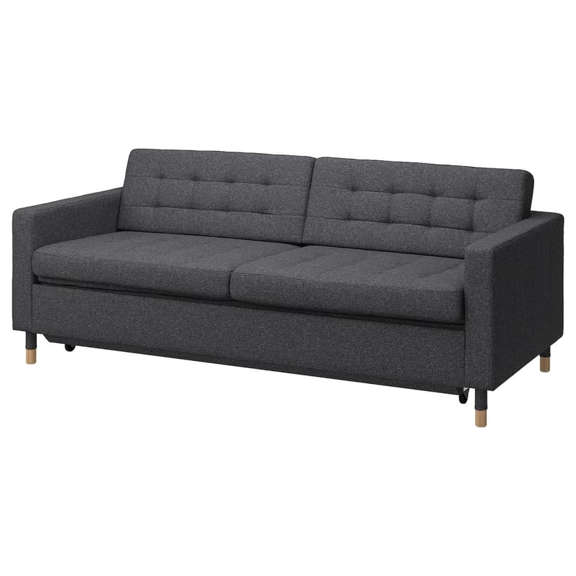LANDSKRONA — 3-местный диван-кровать, Gunnared темно-серый/дерево