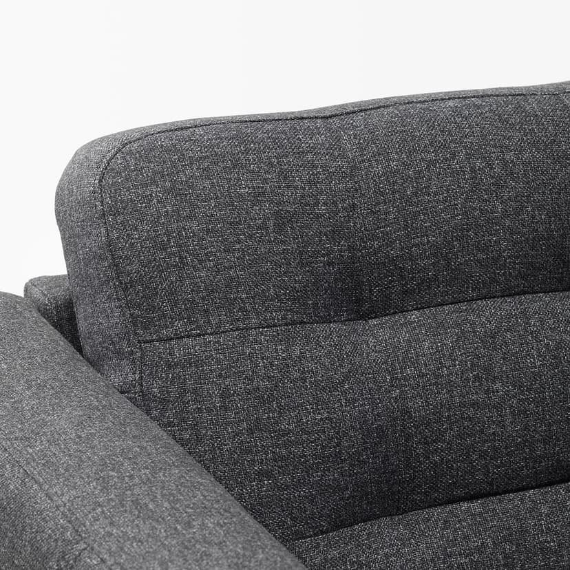LANDSKRONA — Sofa 4-osobowa z szezlongiem, Gunnared ciemnoszary/drewno/czarny,