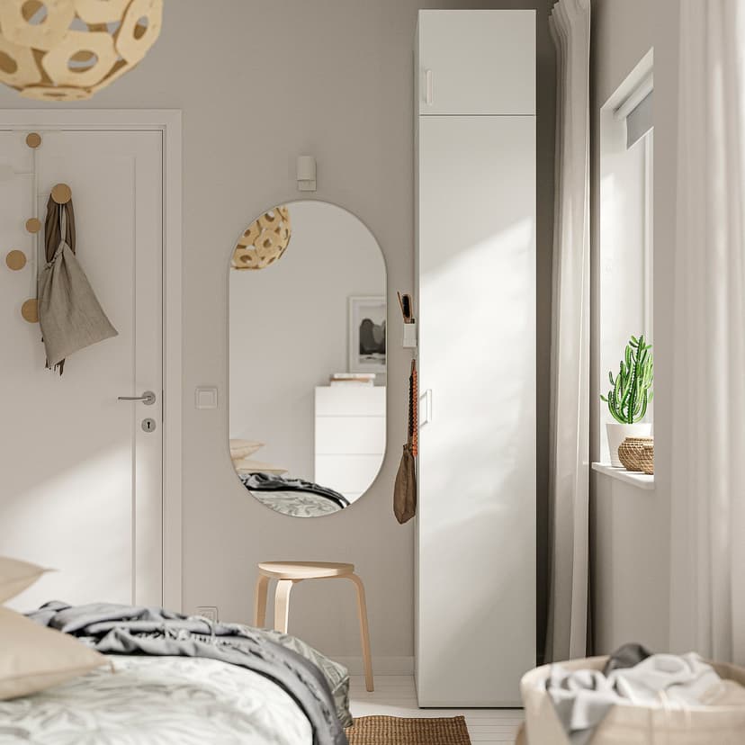 LASTARE — Kombinacja szafy, biały/z nadstawką,