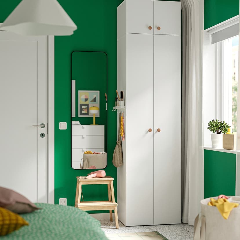 LASTARE — Kombinacja szafy, biały/z nadstawką,