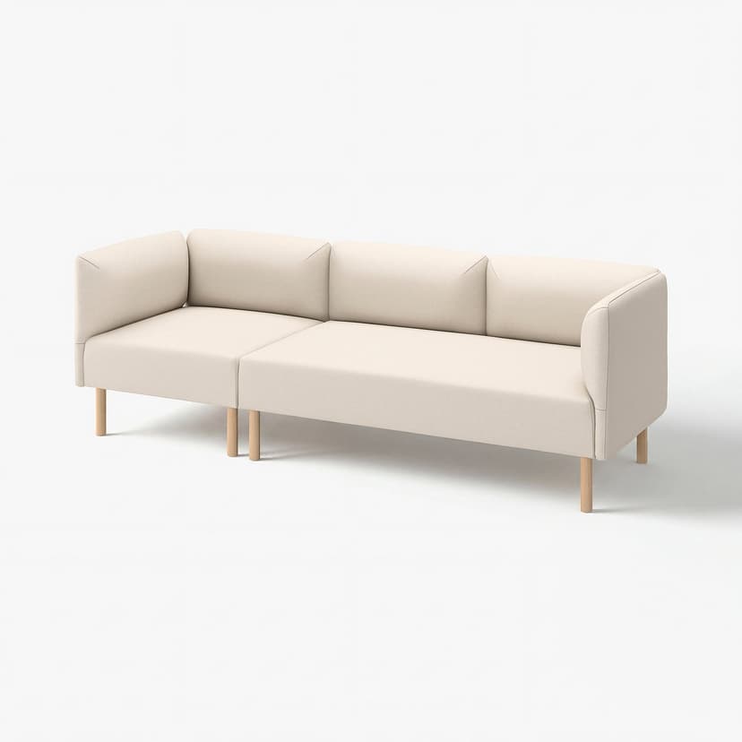 LILLEHEM — Sofa modułowa, 3-osobowa, Vissle/beżowy drewno,