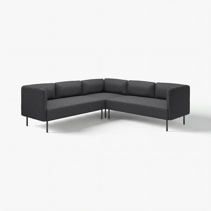 LILLEHEM — 4-местный модульный угловой диван, Gunnared темно-серый/металлический