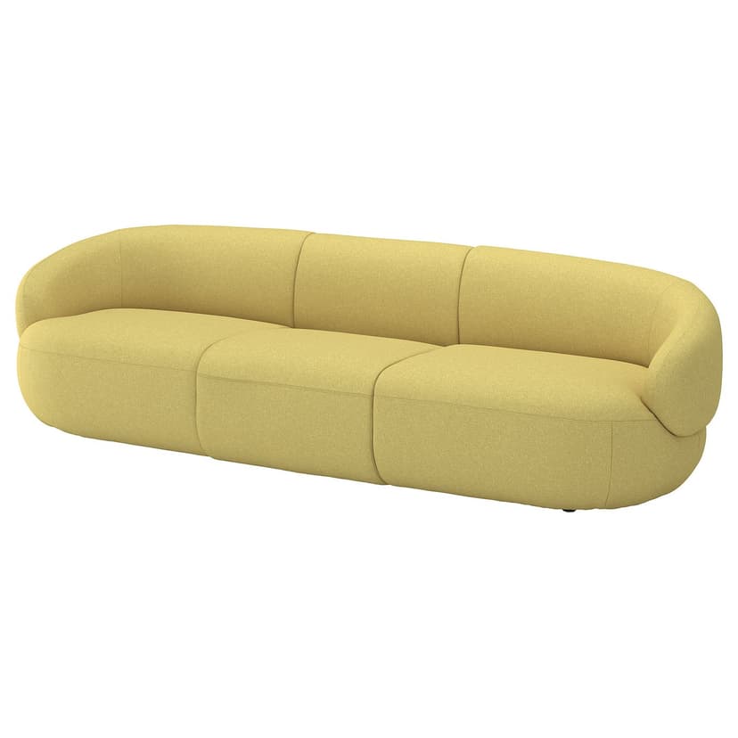 LILLESÄTER — Sofa 4-osobowa, Gunnared jaskrawy zielonożółty,