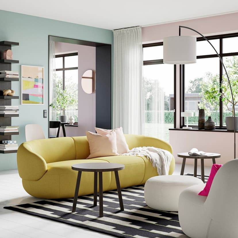 LILLESÄTER — Sofa 4-osobowa, Gunnared jaskrawy zielonożółty,
