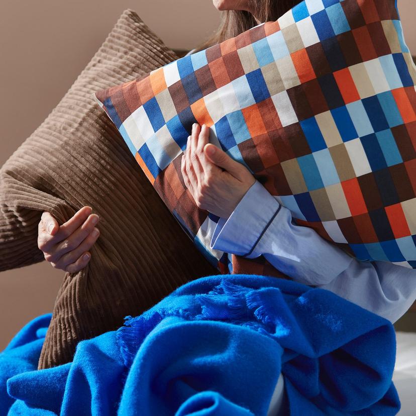 LÖVNATURSKOG — Poszewka, brązowy/niebieski,