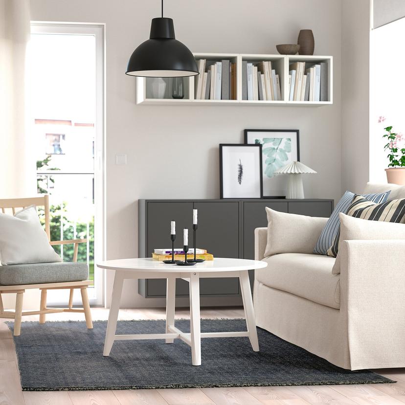 LOKBYTE — ковер, безворсовый, темно-синий/светло-бежевый, 170x240 см